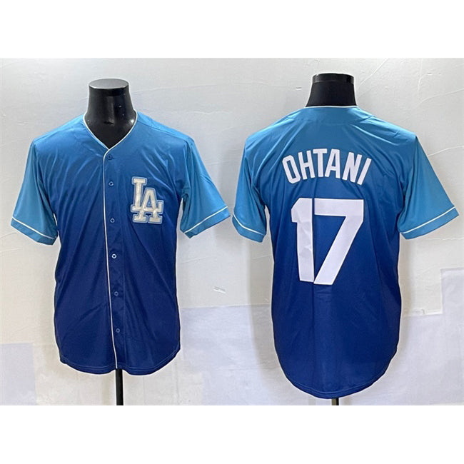 Los Angeles Dodgers #17 Shohei Ohtani Blue Fedasgoge Stitched Jersey