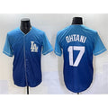 Los Angeles Dodgers #17 Shohei Ohtani Blue Fedasgoge Stitched Jersey