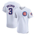 Chicago Cubs #3 Alex Bregman Player White Fedasgoge Limited Elite Home Game Stitched Jerseys