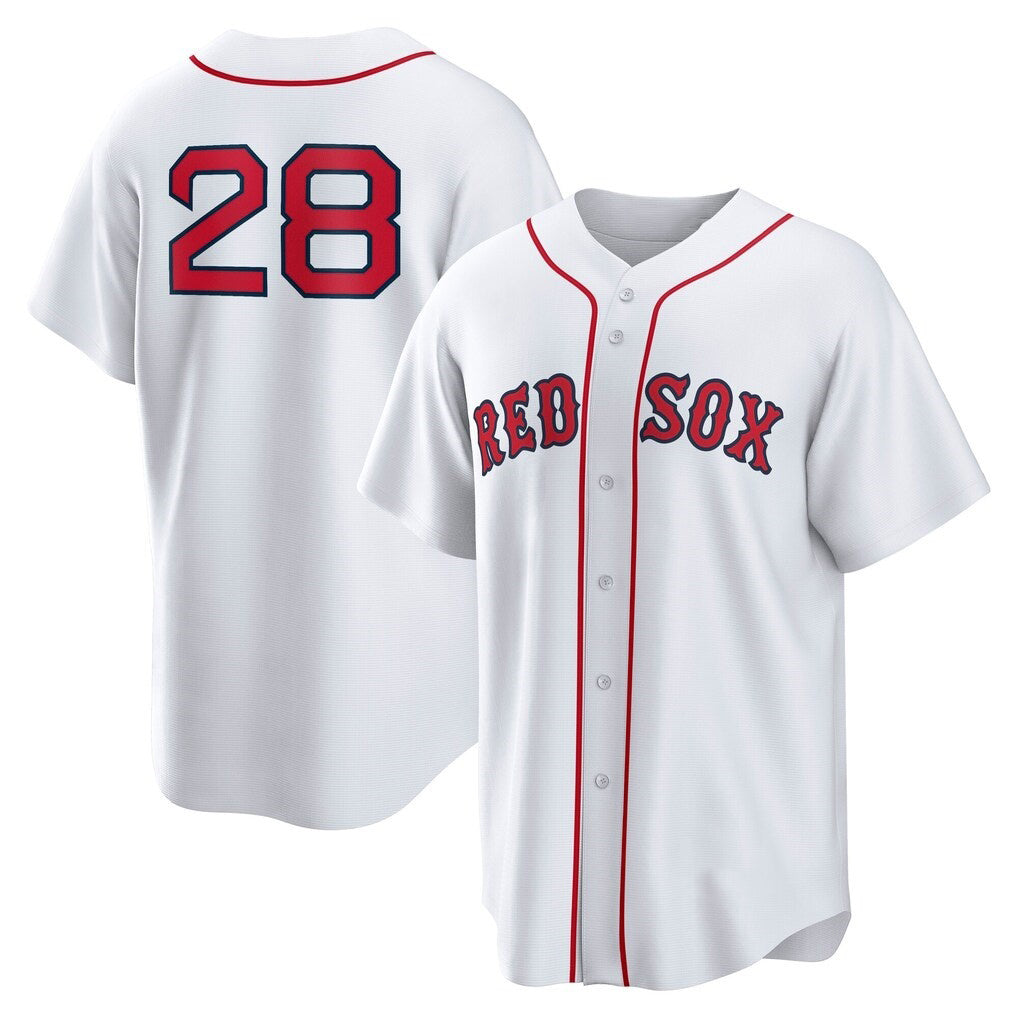 Boston Red Sox #28 Kristian Campbell White Fedasgoge Home Replica Jersey