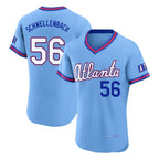 Atlanta Braves #56 Spencer Schwellenbach Player Powder Blue Fedasgoge 2026 City Connect T-shirt Limited Elite Home Game Stitched Jerseys