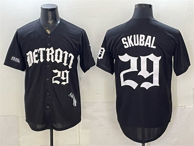 Detroit Tigers #29 Tarik Skubal 2026 Black Fedasgoge 'Motor Gothic Edition' Vapor Premier Limited Stitched Jersey