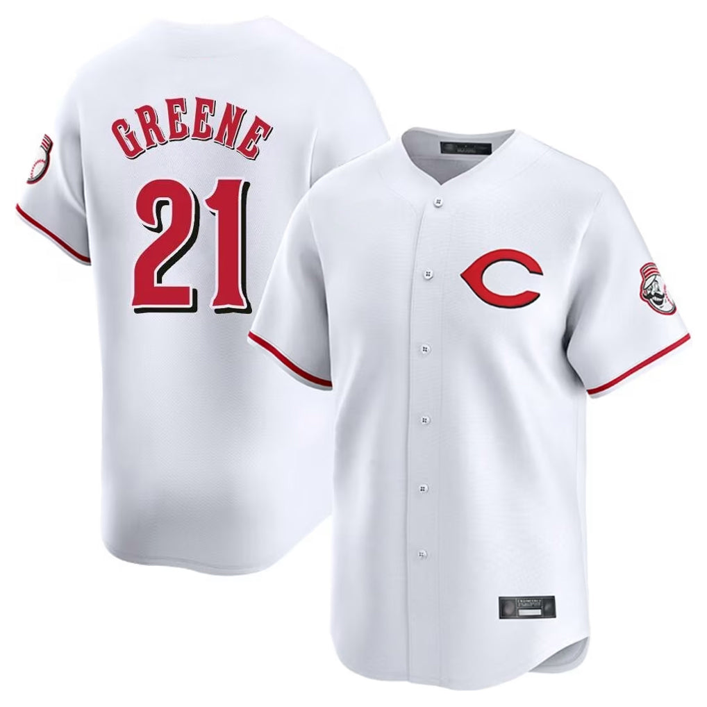 Cincinnati Reds #21 Hunter Greene Player White Fedasgoge Limited Home Stitched Jerseys