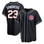 Chicago Cubs #23 Ryne Sandberg Player Black Fedasgoge Fashion Out Game Stitched Jerseys