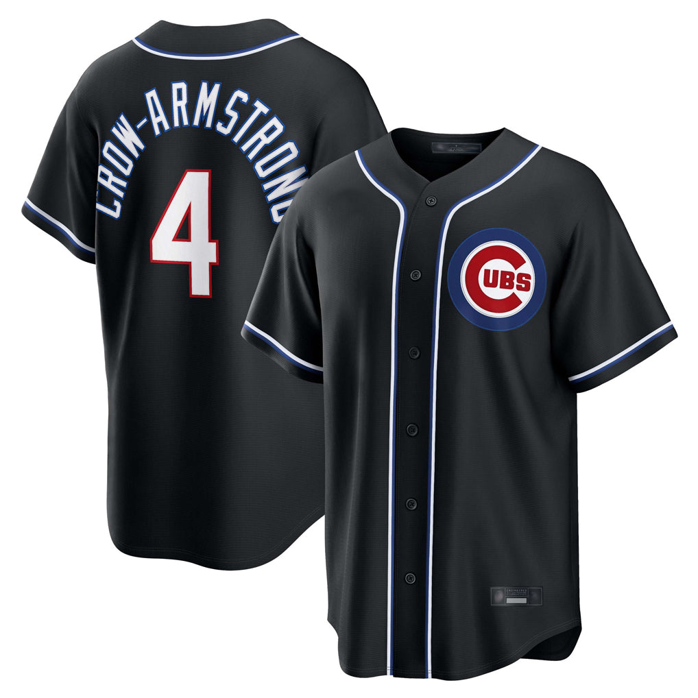 Chicago Cubs #4 Pete Crow-Armstrong Player Black Fedasgoge Fashion Out Game Stitched Jerseys