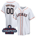 Custom Houston Astros Active Player White Fedasgoge 2022 World Series Champions Cool Base Stitched Jersey