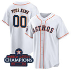 Custom Houston Astros Active Player White Fedasgoge 2022 World Series Champions Cool Base Stitched Jersey