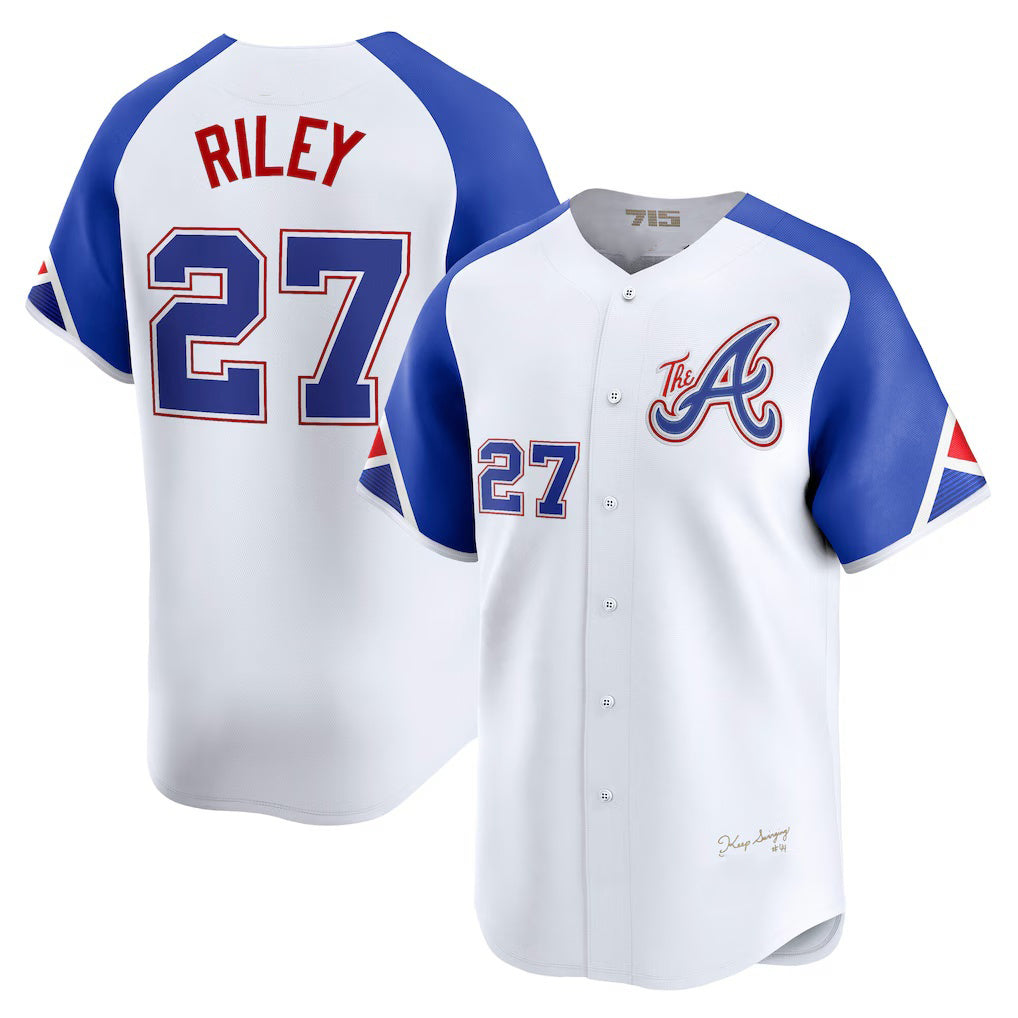 Atlanta Braves #27 Austin Riley White FOULKSSHOP City Connect Limited Player Jersey