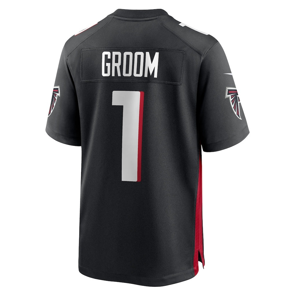 A.Falcons Number #1 Groom Black Fedasgoge Game Jersey