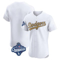 Los Angeles Dodgers Blank Player White Gold Fedasgoge Limited Elite Home World Series Meet Stitched Jerseys