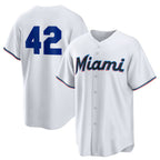 Miami Marlins #42 Jackie Robinson White Fedasgoge Home 2025 Day Replica Jersey
