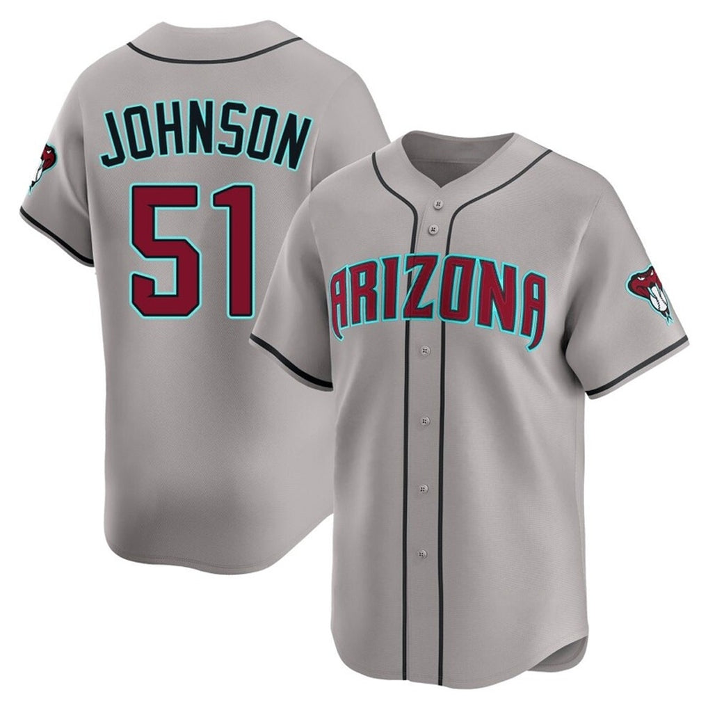 Arizona Diamondbacks #51 Randy Johnson Player Gray Fedasgoge Road Limited Home Game Stitched Jerseys