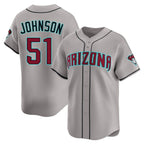 Arizona Diamondbacks #51 Randy Johnson Player Gray Fedasgoge Road Limited Home Game Stitched Jerseys