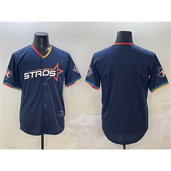 Houston Astros Blank Navy Fedasgoge 2025 City Connect With Texas Patch Limited Stitched Jersey