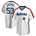 Houston Astros #53 Cristian Javier Player White Fedasgoge Cooperstown Collection T-shirt Stitched Jerseys
