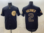 Chicago Cubs #2 Nico Hoerner Black Gold Fedasgoge 150th Anniversary Patch Stitched Jersey