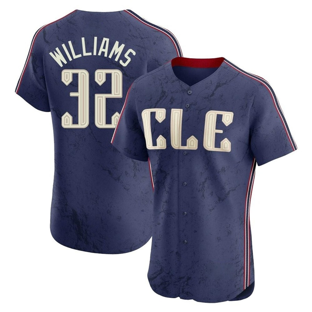 Cleveland Guardians #32 Gavin Williams Player Navy Fedasgoge City Connect Limited Elite Home Stitched Jerseys