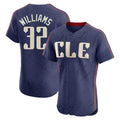 Cleveland Guardians #32 Gavin Williams Player Navy Fedasgoge City Connect Limited Elite Home Stitched Jerseys