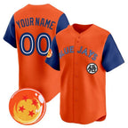 Custom Toronto Blue Jays x Dragon Ball Royal Orange Fedasgoge Vapor Premier Limited Jersey - All Stitched
