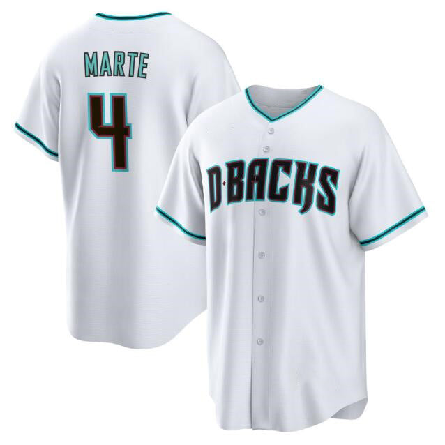 Arizona Diamondbacks #4 Ketel Marte White Fedasgoge Cool Base Stitched Jersey