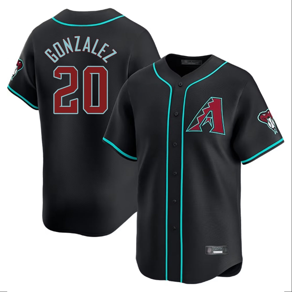 Arizona Diamondbacks #20 Luis Gonzalez Player Black Fedasgoge Limited Home Game Stitched Jerseys