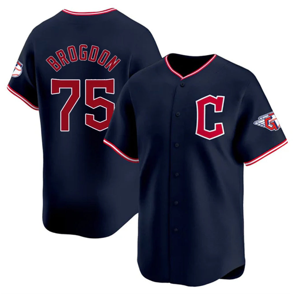 Cleveland Guardians #75 Connor Brogdon Player Navy Fedasgoge Limited Home Stitched Jerseys