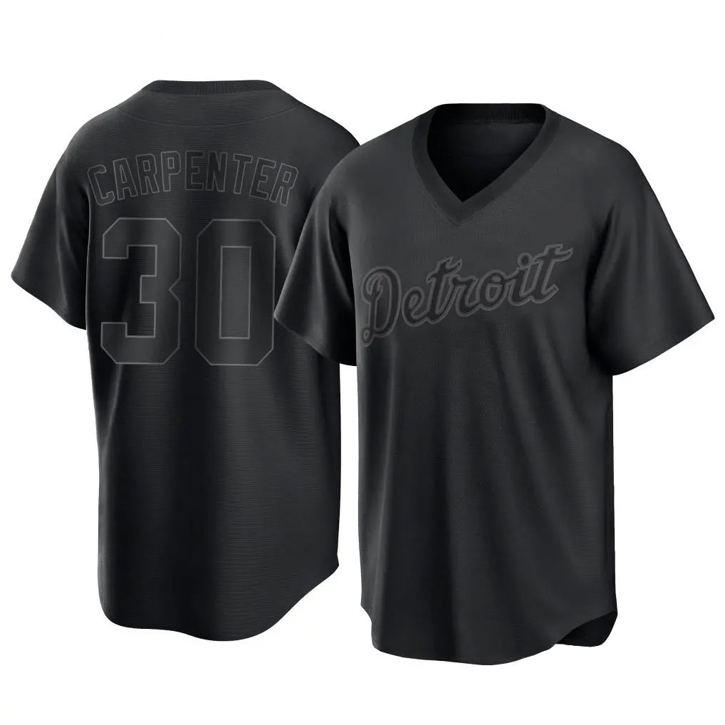 Detroit Tigers #30 Kerry Carpenter Player Black Fedasgoge T-shirt Home Game Stitched Jerseys