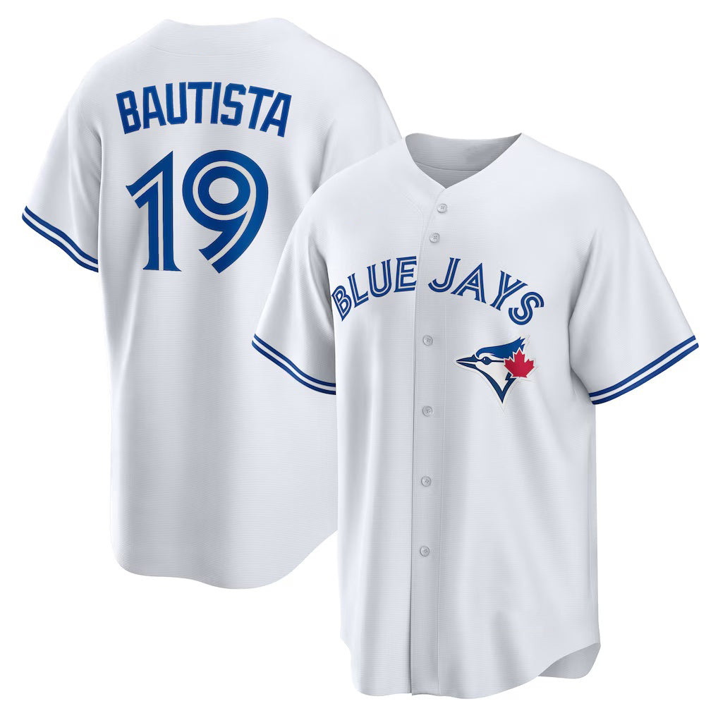 Toronto Blue Jays #19 Jose Bautista White Fedasgoge Home Retired Player Replica Jersey