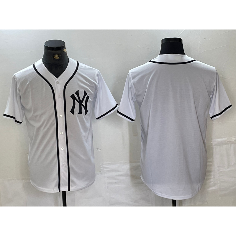 New York Yankees Blank White Fedasgoge Cool Base Stitched Jersey