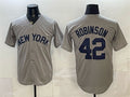New York Yankees #42 Jackie Robinson Grey Fedasgoge Stitched Jersey