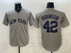 New York Yankees #42 Jackie Robinson Grey Fedasgoge Stitched Jersey