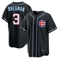 Chicago Cubs #3 Alex Bregman Player Black Fedasgoge Fashion Out Game Stitched Jerseys