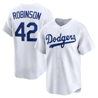 Los Angeles Dodgers #42 Jackie Robinson White Fedasgoge Throwback Cooperstown Collection Limited Jersey