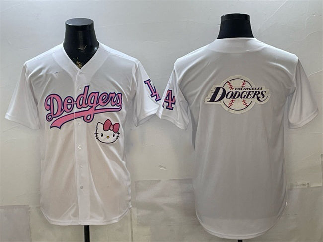 Los Angeles Dodgers Team Big Logo White Fedasgoge Hello Kitty Night Stitched Jersey