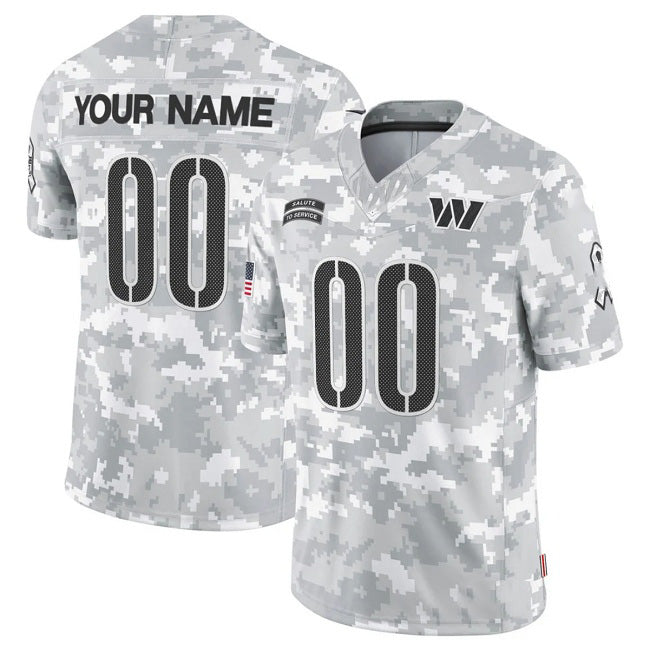 Custom W.Commanders Active Player 2024 F.U.S.E Arctic Camo Fedasgoge Salute To Service Limited Stitched Jersey