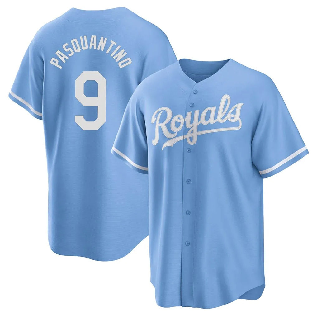 Kansas City Royals #9 Vinnie Pasquantino Player Light Blue Fedasgoge Home Game Stitched Jerseys