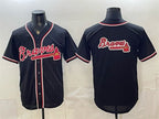 Atlanta Braves Team Big Logo 2026 Fashion Replica Black Fedasgoge Out Stitched Jersey