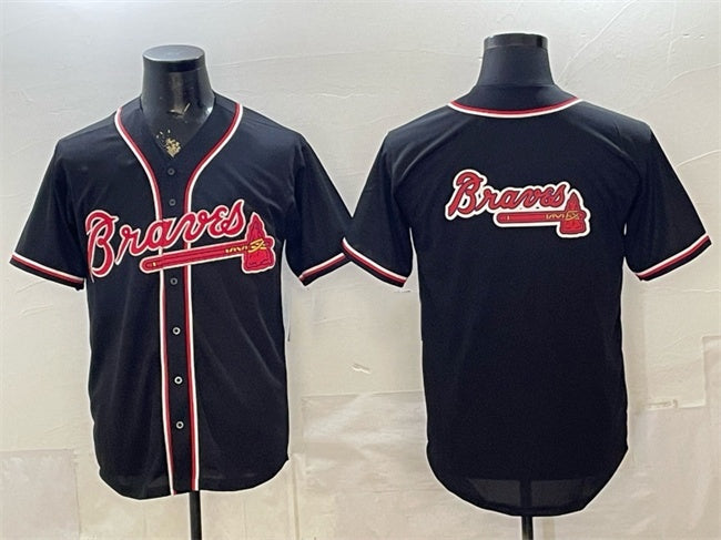 Atlanta Braves Team Big Logo 2026 Fashion Replica Black Fedasgoge Out Stitched Jersey