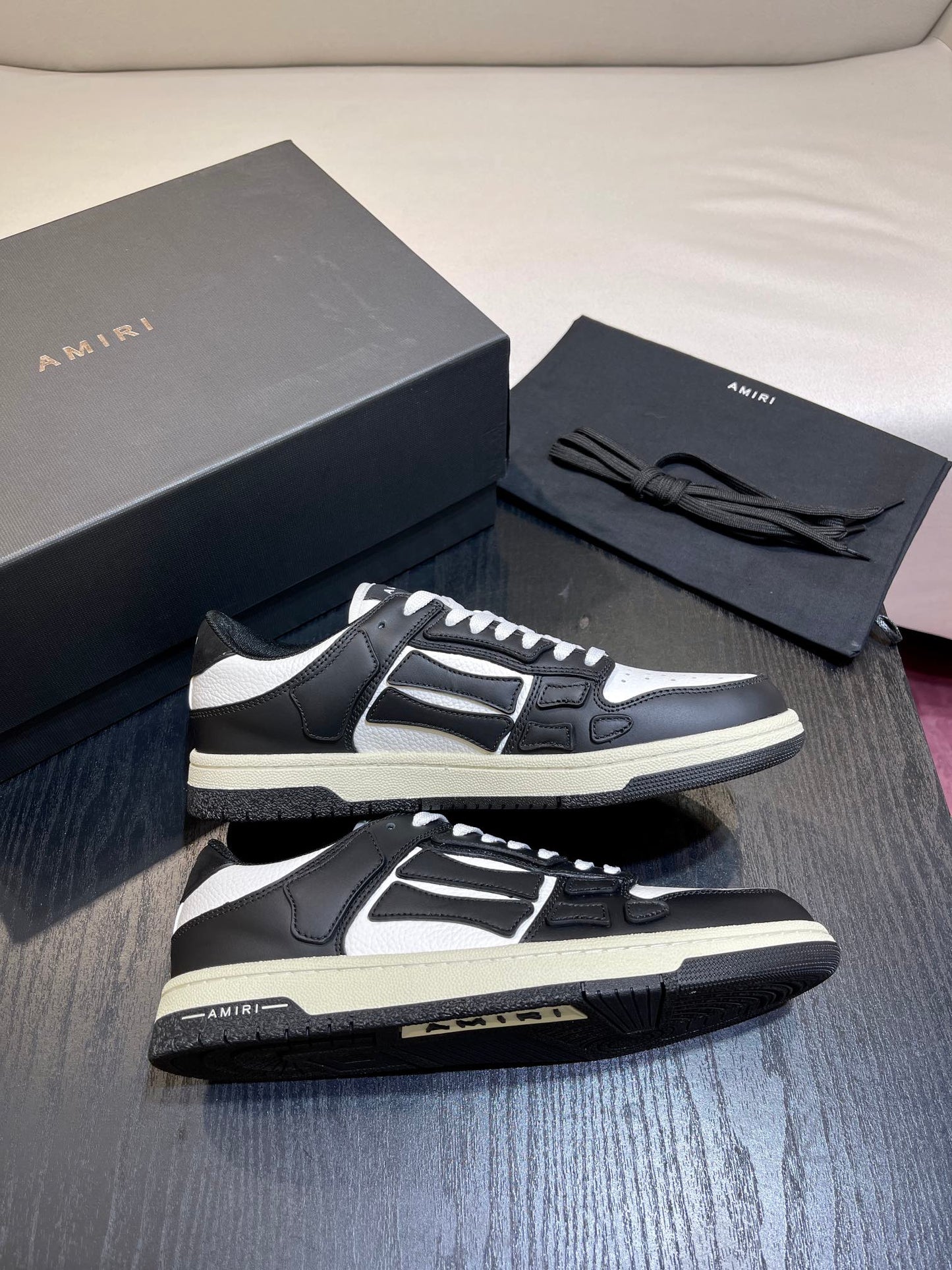 Amiri Leather Low-Top Fashion Sneakers - Casual Sports Shoes