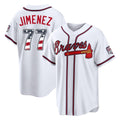 Atlanta Braves #77 Joe Jimenez Player White Fedasgoge USA 250 Fourth Of July Limited Home Game Stitched Jerseys