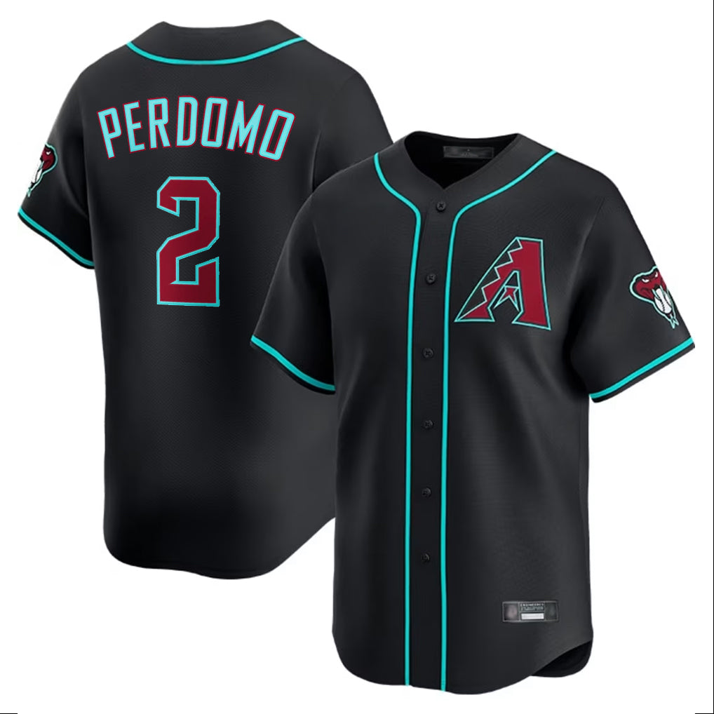 Arizona Diamondbacks #2 Geraldo Perdomo Player Black Fedasgoge Limited Home Game Stitched Jerseys