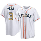 Houston Astros #3 Jeremy Pena Player Gold Fedasgoge Collection Game Home Stitched Jerseys