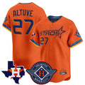 Houston Astros #27 Jose Altuve Player Orange Fedasgoge City Connect Texas Patch Vapor Premier Limited Home Stitched Jerseys