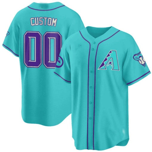 Custom Arizona Diamondbacks 2024 Teal Purple Jersey ¨C Teal 2 Fedasgoge