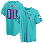 Custom Arizona Diamondbacks 2024 Teal Purple Jersey ¨C Teal 2 Fedasgoge