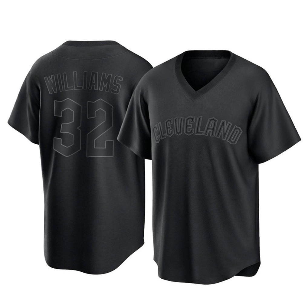 Cleveland Guardians #32 Gavin Williams Player Black Fedasgoge T-shirt Home Game Stitched Jerseys