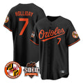 Baltimore Orioles #7 Jackson Holliday Player Black Fedasgoge 30th Anniversary of 2131 Home Game Stitched Jerseys