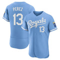 Kansas City Royals #13 Salvador Perez Player Light Blue Fedasgoge Alt Limited Elite Home Stitched Jerseys