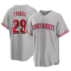 Cincinnati Reds #29 TJ Friedl Player Gray Fedasgoge Home Game Stitched Jerseys