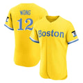 Boston Red Sox #12 Connor Wong Player Yellow Fedasgoge Limited Elite Home Game Stitched Jerseys1